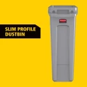 Rubbermaid Commercial Products Blue Plastic Waste Bin 61L Slim Jim Model 1971257
