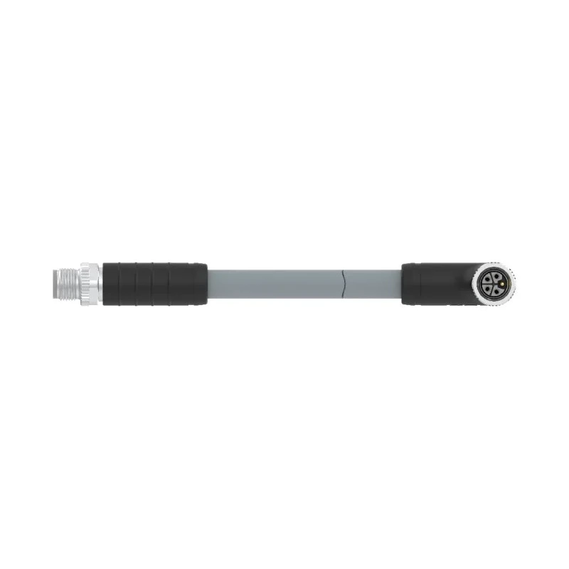TE Connectivity Male 4 Way Straight to Female 4 Way M12 Sensor Actuator Cable, 5 m T41526C9L14-005