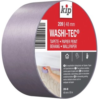 KIP Silver WASHI TEC LOW TACK Masking Tape 48mm x 50m Acrylic Adhesive Paper Backing 209-48 222547
