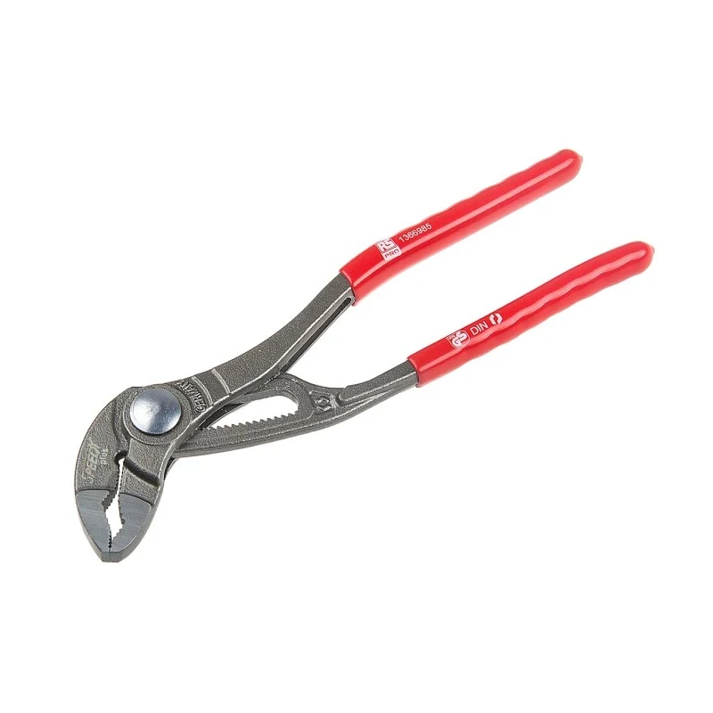 RS PRO 2-Piece Water Pump Plier, 180mm Overall Curved Jaw, Alloy Steel Chrome Finish, VDE/1000V Approved 136-6985