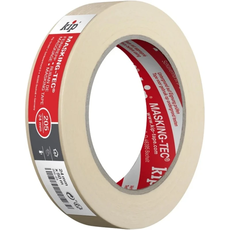 KIP Beige 205 Masking Tape Paper Backing Natural Rubber Adhesive 24mm x 50m 205-23 221607