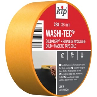 KIP Gold WASHI TEC PREMIUM Masking Tape 36mm x 50m Acrylic Adhesive 0.09mm Thickness 238-36 222604