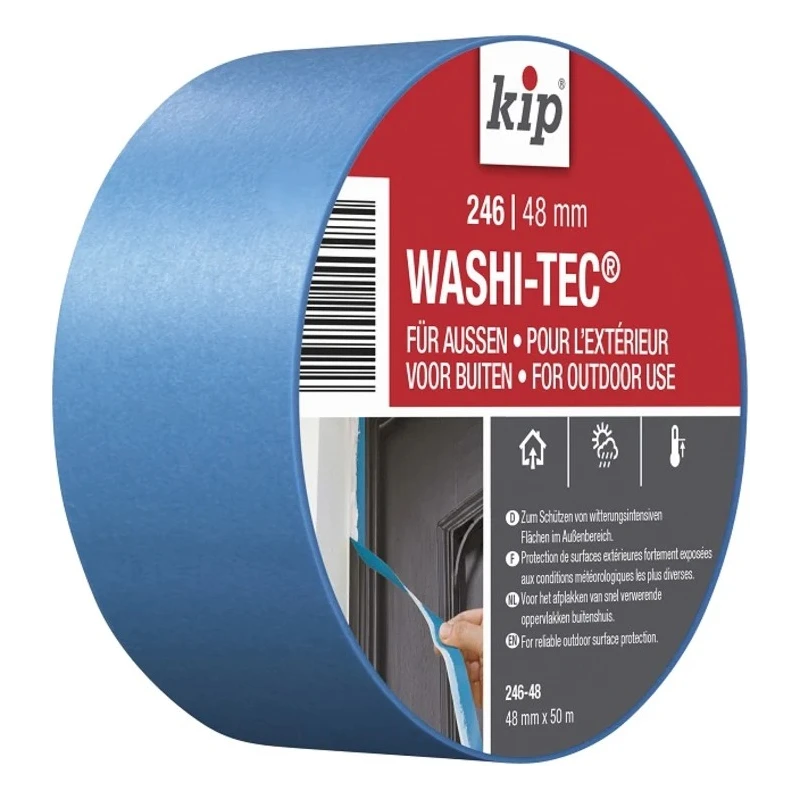 KIP Masking Tape Blue Washi-Tec Premium Outdoor 48mm x 50m 0.1mm Thickness 246-48 222848
