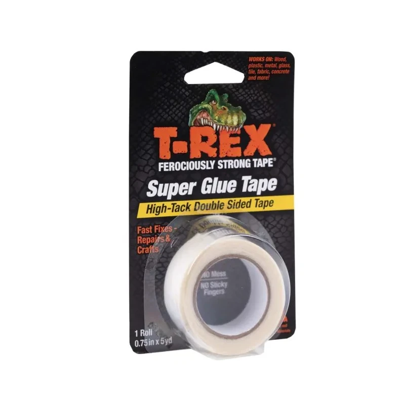 T-REX Transparent Double Sided Polyester Tape, Paper Backing, 19mm Width x 4.5m Length 286853