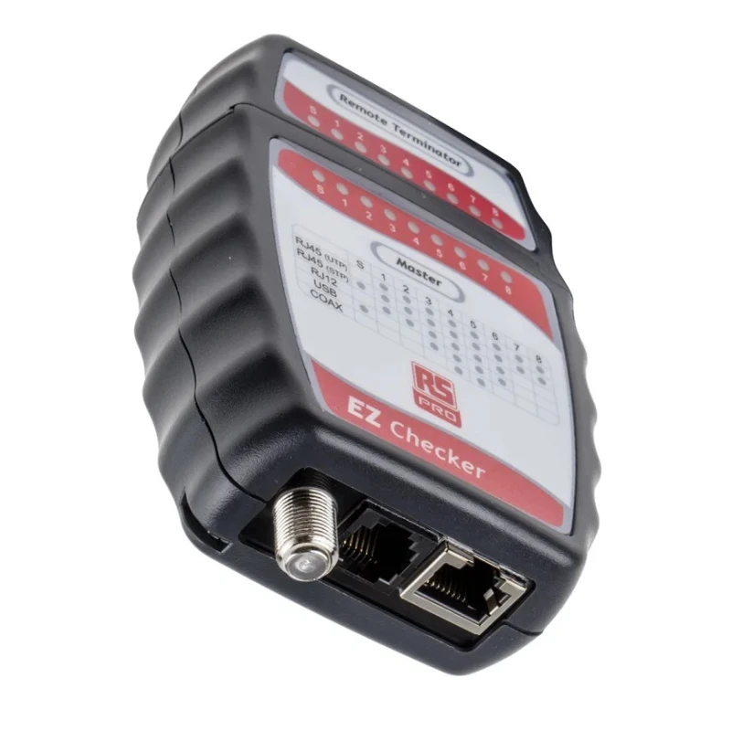 RS PRO Network Cable Tester with BNC, RJ11, RJ45 connectors, LED Display, Battery Powered, Model 136-8579