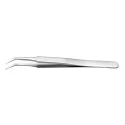 RS PRO 115mm Stainless Steel Angled, Flat Tweezer 136-9749