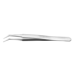 RS PRO 115mm Stainless Steel Angled, Flat Tweezer 136-9749
