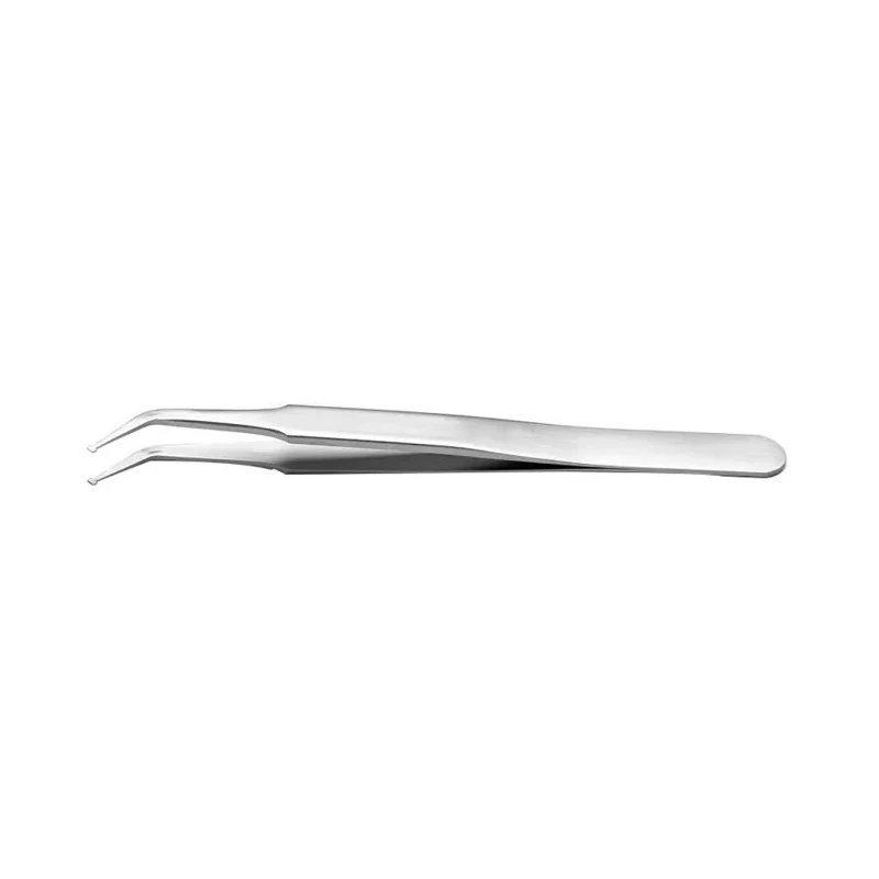 RS PRO 115mm Stainless Steel Angled, Flat Tweezer 136-9749