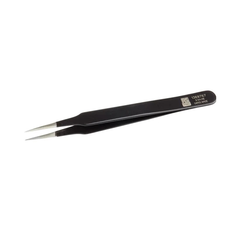 RS PRO 120mm Stainless Steel ESD Safe Tweezer 136-9767
