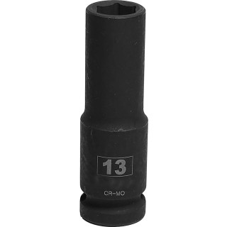RS PRO 13 mm Deep Impact Socket 12.7 mm Square Drive Chrome Molybdenum Steel Blackened Finish 137-0915