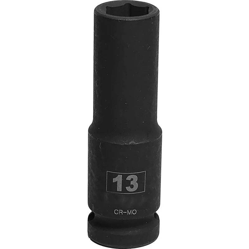 RS PRO 13 mm Deep Impact Socket 12.7 mm Square Drive Chrome Molybdenum Steel Blackened Finish 137-0915