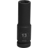 RS PRO 13 mm Deep Impact Socket 12.7 mm Square Drive Chrome Molybdenum Steel Blackened Finish 137-0915