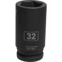 RS PRO Deep Impact Socket 32 mm Socket Size 19.05 mm Drive Size Square Drive Blackened Finish 137-0931