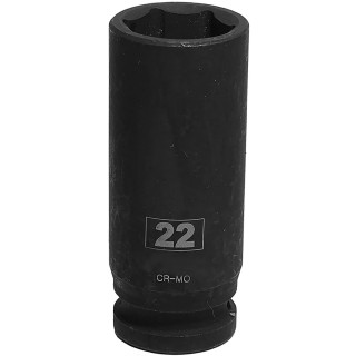 RS PRO 22 mm Deep Impact Socket 12.7 mm Drive, Chrome Molybdenum Steel Blackened Finish 137-0921