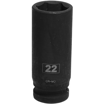 RS PRO 22 mm Deep Impact Socket 12.7 mm Drive, Chrome Molybdenum Steel Blackened Finish 137-0921