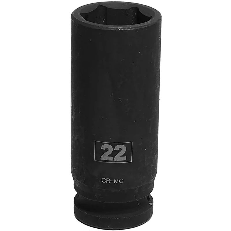 RS PRO 22 mm Deep Impact Socket 12.7 mm Drive, Chrome Molybdenum Steel Blackened Finish 137-0921