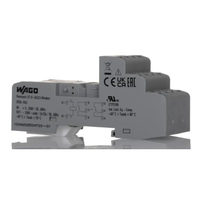 WAGO 14 Way 250V AC DIN Rail Relay Socket with Cage Clamp Terminal 858-100