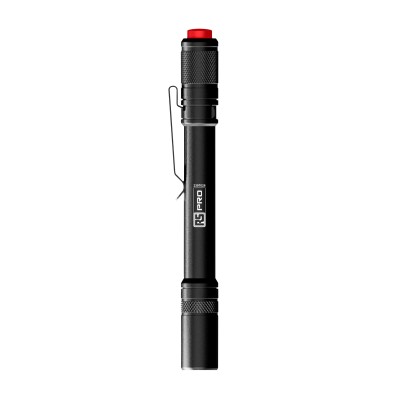 RS PRO LED High Performance Pen Torch Black 120 Lumens 134 mm Aluminium Body 239-7026