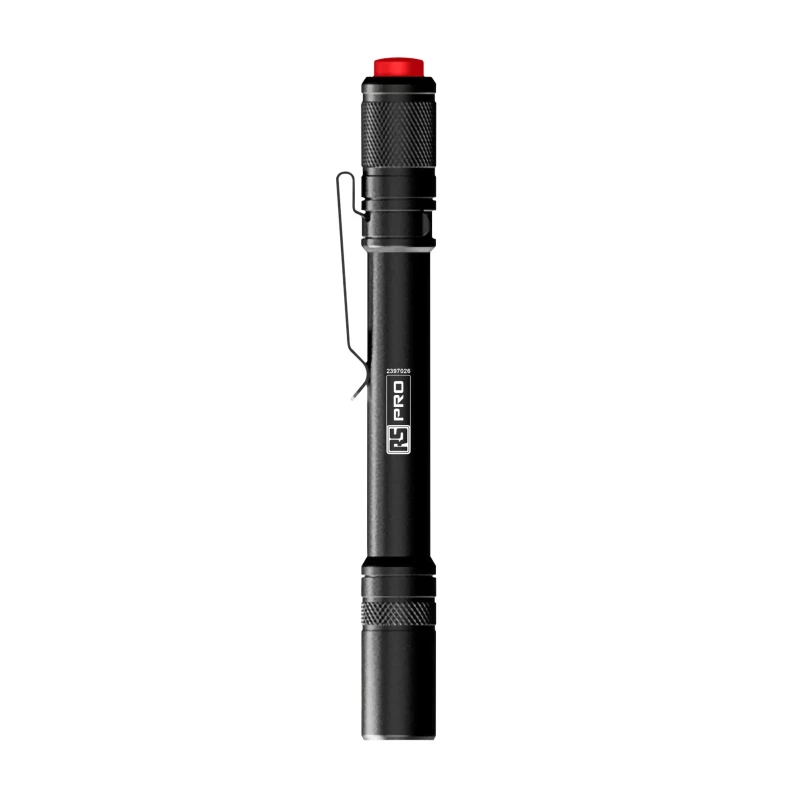 RS PRO LED High Performance Pen Torch Black 120 Lumens 134 mm Aluminium Body 239-7026