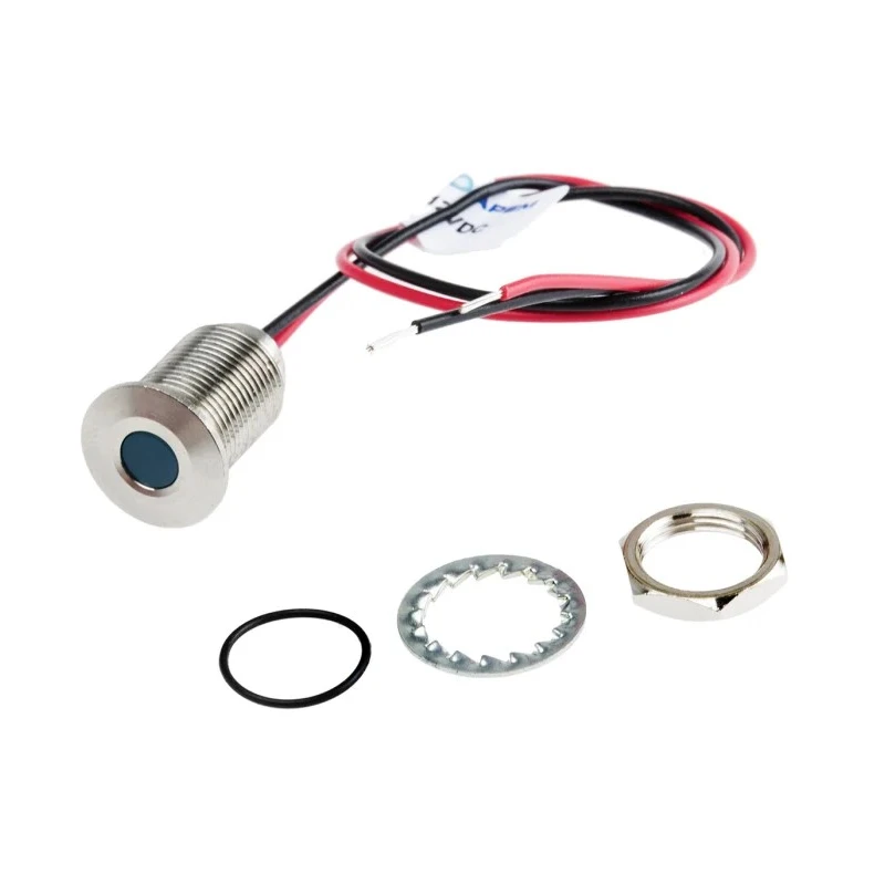 RS PRO Blue Panel Mount Indicator 10.8, 13.2V DC 20mA Lead Wire Termination IP67 Flush Bezel 139-3359