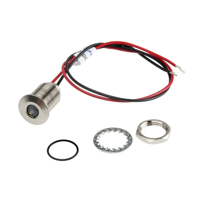 RS PRO White Panel Mount Indicator, 1.8 V dc, 3.3 V dc, 20 mA Current, Lead Wire Termination, IP67 Rated, Flush 139-3378