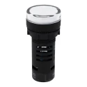 RS PRO Panel Mount Green and Red LED Indicator 22 mm Cutout 110V AC IP65 Round 144-1176