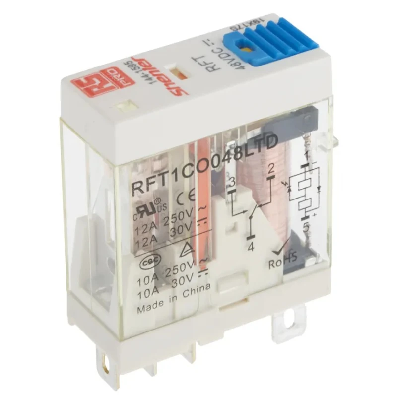 RS PRO Power Relay 48V Coil Voltage 12A Switching Current SPDT Model 144-1595