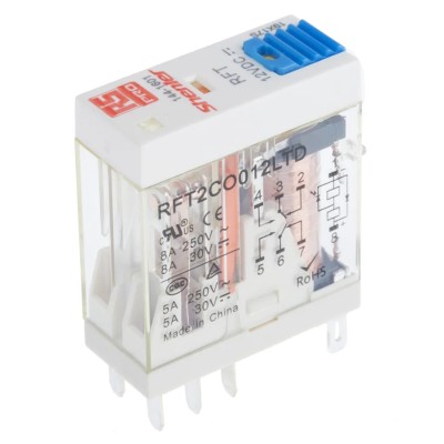 RS PRO Power Relay 12V Coil 8A Switching Current DPDT 144-1601