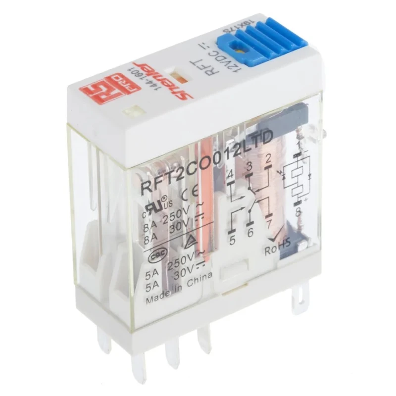 RS PRO Power Relay 12V Coil 8A Switching Current DPDT 144-1601