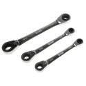 RS PRO 3-Piece Ratchet Combination Spanner Set, Sizes 17 mm, 11 mm, 10 mm, Chrome Vanadium Steel 144-7566
