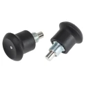 RS PRO M10 x 1 mm Zinc Plated Matt Finish Index Bolt with Thermoplastic Knob and Stainless Steel Spring, 35 mm Long 144-3682