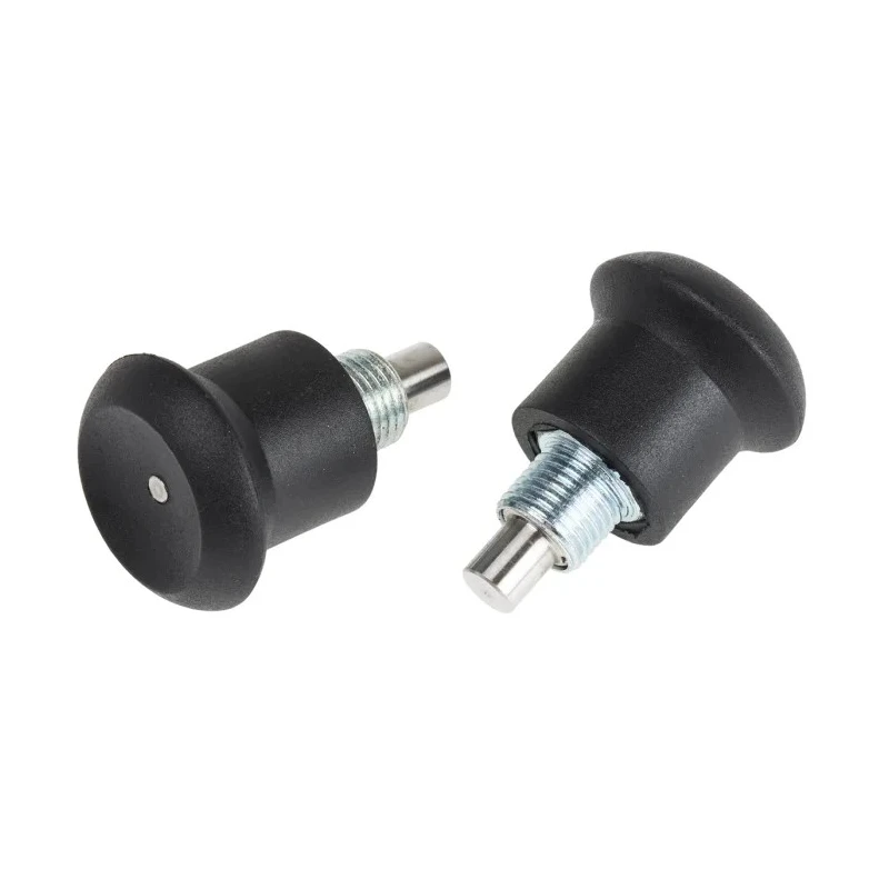 RS PRO M10 x 1 mm Zinc Plated Matt Finish Index Bolt with Thermoplastic Knob and Stainless Steel Spring, 35 mm Long 144-3682