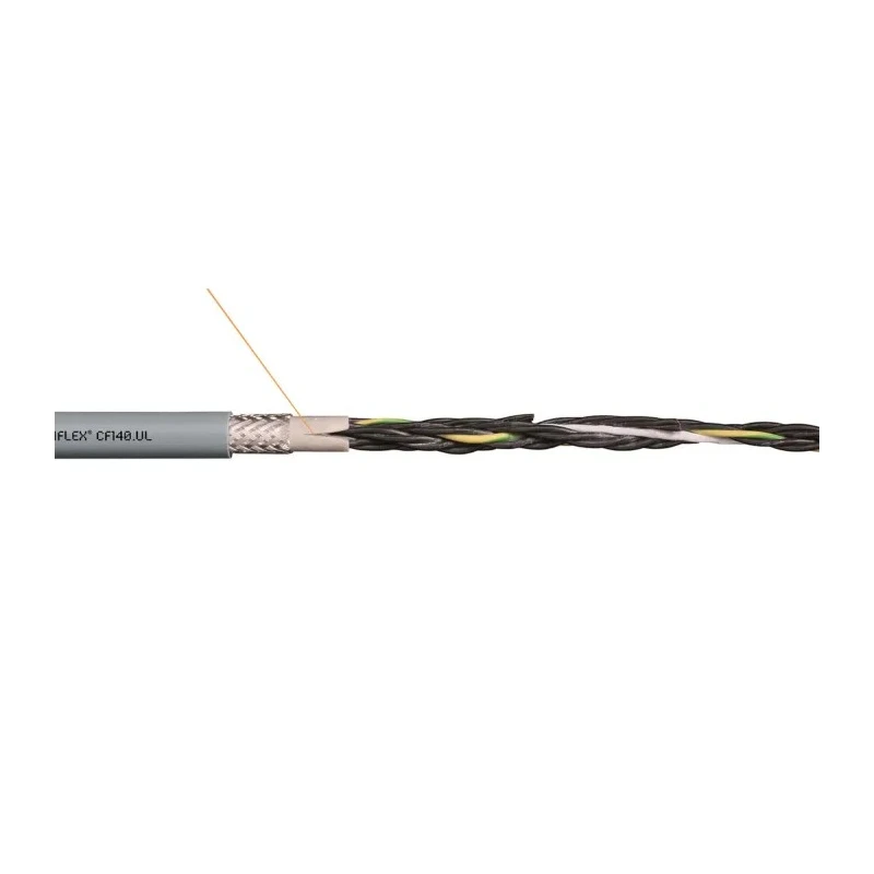 Igus Chainflex CF140.UL Screened Control Cable, 4 Cores, 1.5mm² Nickel Chrome, Silver Grey CF140.15.04.UL (100m)
