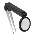 RS PRO Illuminated Magnifier Glass with Tweezer, 1.75x Magnification, 30 mm Diameter 146-5491
