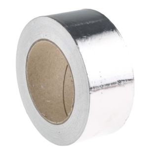RS PRO Non-Conductive Metallic Tape 50mm x 45m Acrylic Adhesive Aluminium Foil Backed 110°C Max 146-8961