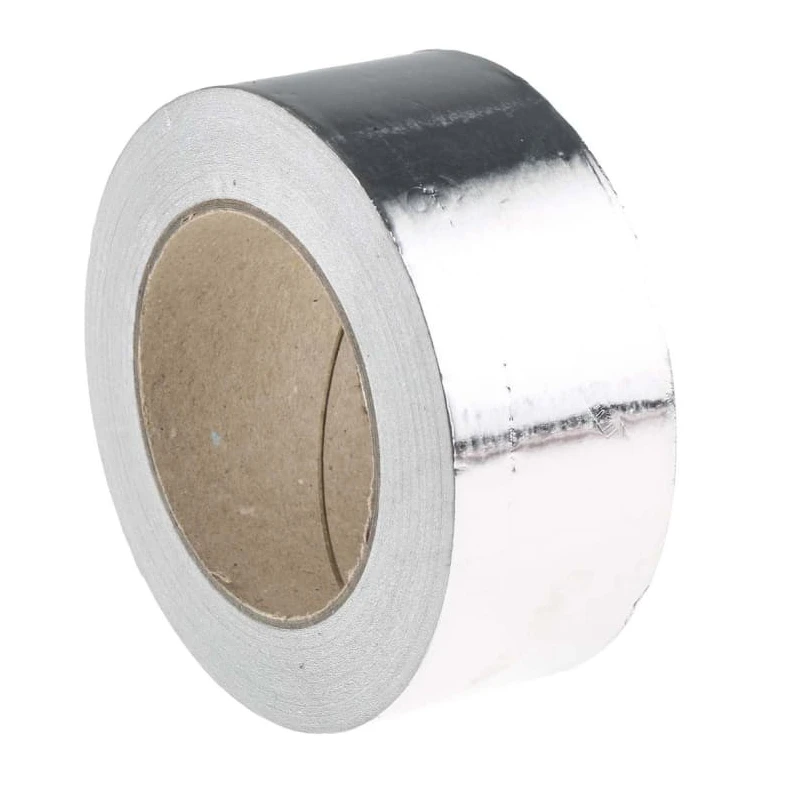 RS PRO Non-Conductive Metallic Tape 50mm x 45m Acrylic Adhesive Aluminium Foil Backed 110°C Max 146-8961
