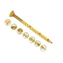UNIFIX VORTEX Pozidriv Double Countersunk Steel Wood Screw, Yellow Waxed Zinc Finish, 6 mm Thread 50 mm Length ZZV60242CE