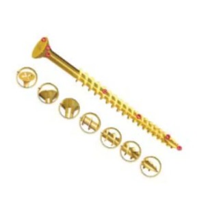 UNIFIX VORTEX Pozidriv Double Countersunk Steel Wood Screw, Yellow Waxed Zinc Finish, 6 mm Thread 50 mm Length ZZV60242CE