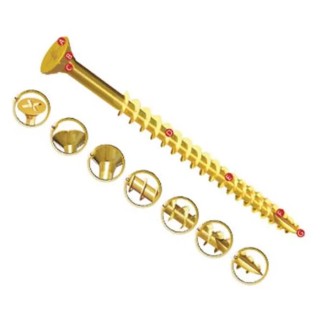 UNIFIX VORTEX Pozidriv Double Countersunk Steel Wood Screw Zinc Yellow Waxed 4.5 mm Thread 70 mm Length ZZV60252CE