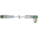 RS PRO Male 4 way Right Angle to Female 4 way Straight Sensor Actuator Cable 24V DC Stainless Steel Jacket 5m 154-8099