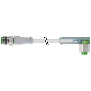 RS PRO Male 4 way Right Angle to Female 4 way Straight Sensor Actuator Cable 24V DC Stainless Steel Jacket 5m 154-8099