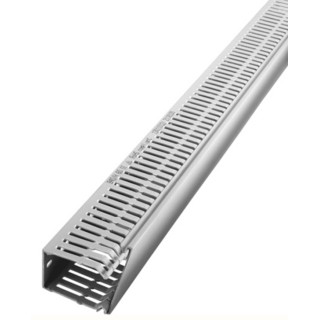RS PRO Grey Open Slot Cable Trunking W100mm x D60 mm x L2 m Polyvinyl Chloride RS PRO W100mm