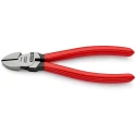 Knipex Side Cutter with Bevel Cut, Steel Jaw, Bi-Metal Handle, Plastic Grip, 160mm, Model 70 01 160