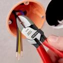 Knipex Side Cutter with Bevel Cut, Steel Jaw, Bi-Metal Handle, Plastic Grip, 160mm, Model 70 01 160