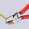 Knipex Side Cutter with Bevel Cut, Steel Jaw, Bi-Metal Handle, Plastic Grip, 160mm, Model 70 01 160