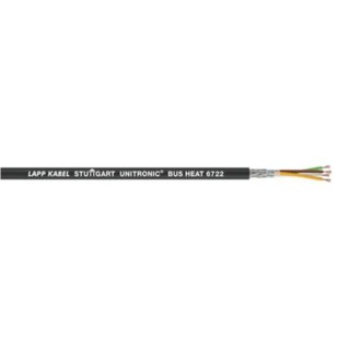 Lapp UNITRONIC BUS HEAT Data Cable, 4 Cores, 0.75 mm² CSA 20 AWG, Screened, 100 m Length, Black Polyurethane 2170388