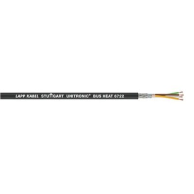 Lapp UNITRONIC BUS HEAT Data Cable, 4 Cores, 0.75 mm² CSA 20 AWG, Screened, 100 m Length, Black Polyurethane 2170388