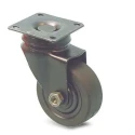 Guitel Hervieu Swivel Castor with 40 kg Load Capacity, 50 mm Rubber Wheel, Black Epoxy Pressed Steel Frame 366510