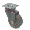 Guitel Hervieu Swivel Castor with 40 kg Load Capacity, 50 mm Rubber Wheel, Black Epoxy Pressed Steel Frame 366510