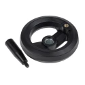 RS PRO Black Fibreglass Reinforced Technopolymer Hand Wheel 126 mm Diameter 161-1993